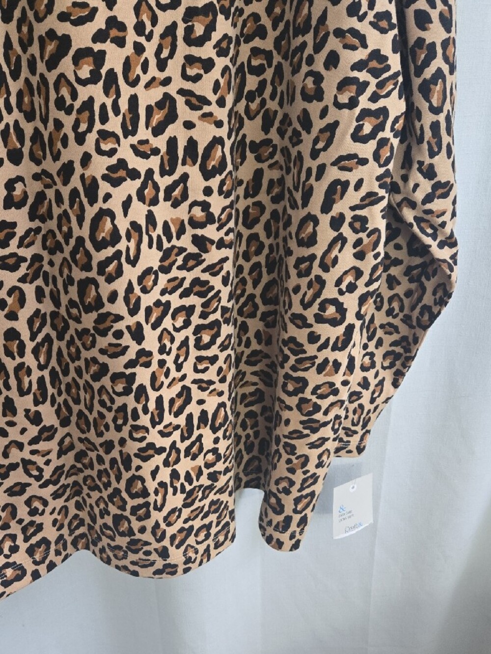 NWT Croft & Barrow Plus Size 4X Leopard Print Long Sleeve Mock Neck Top Cotton - Picture 8 of 11